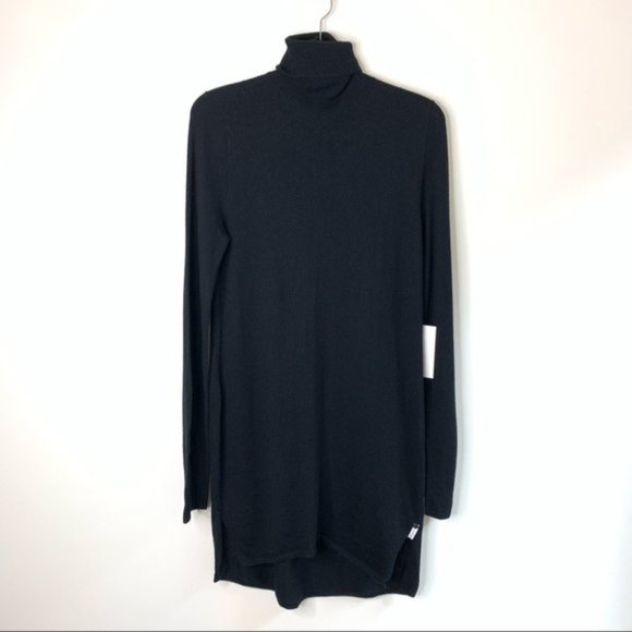 One Teaspoon Superior Merino Knit Funnel Turtleneck Dress Jet Black Size XXS - Picture 4 of 16